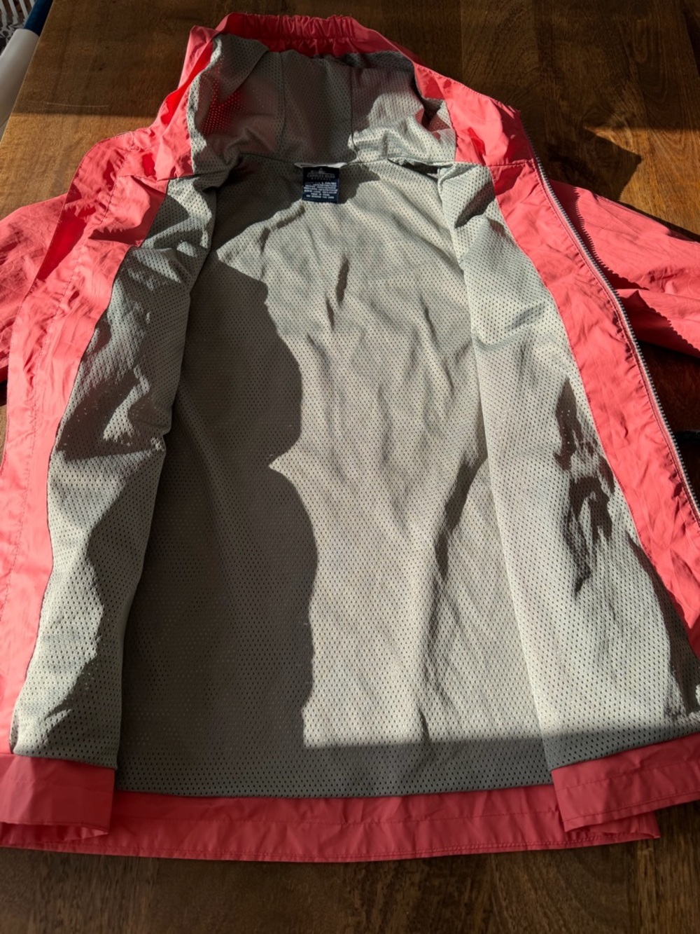 Charles River Coral Pink Rain Jacket Kids Large 14/16 Fits Women XSP - Picture 5 of 12